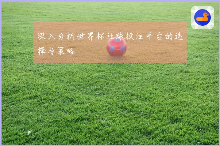 深入分析世界杯让球投注平台的选择与策略